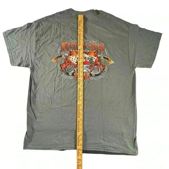 Run a Mucca Motorcycle Rally 2015 Shirt XL Gray Burning Bike Winnemucca NV - Picture 9 of 9